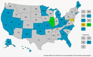 US Map - Status of State and Territory Participation in the National Background Check Program for Long-Term-Care Employees